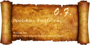Opoldusz Fedóra névjegykártya